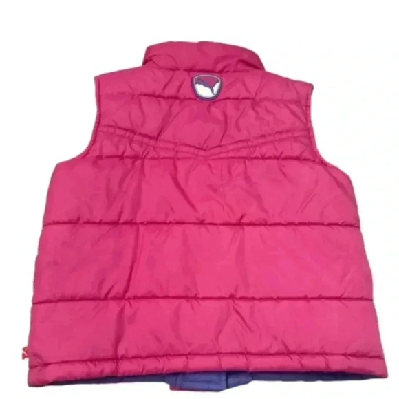 Puma Girls Purple/Hot Pink Reversible Puffer Down Vest Size 3T - Picture 2 of 6